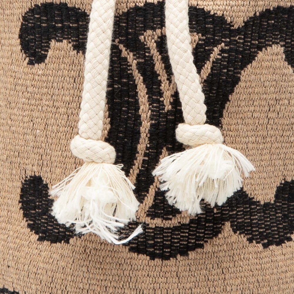 Pre-Loved Celine Small Triomphe Raffia Drawstring Bucket Bag - Picture 7 of 8